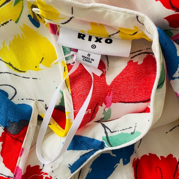 Floral Mock Neck Cascade Ruffle Dress - Picture 5 of 5